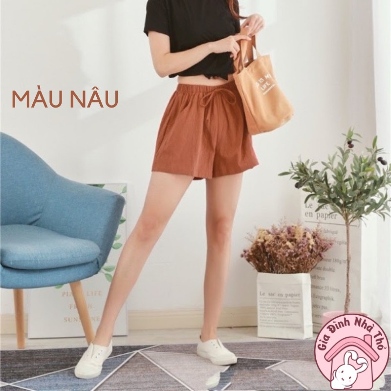 (50-63kg) Quần đùi đũi cho nữ với 8 màu sắc freesize