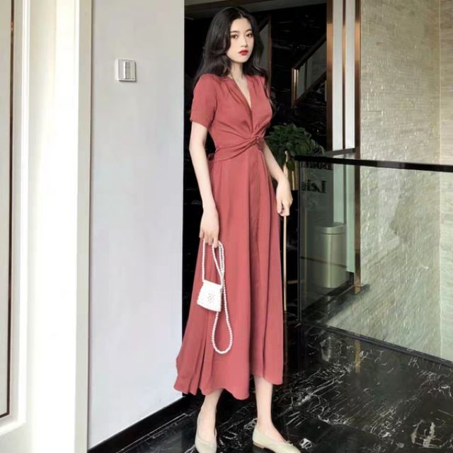 Váy suông chéo bụng