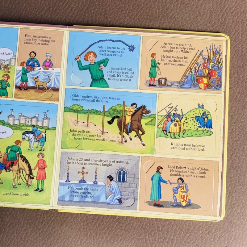 Sách lật mở Look Inside A Castle khám phá lâu đài Châu Âu Usborne