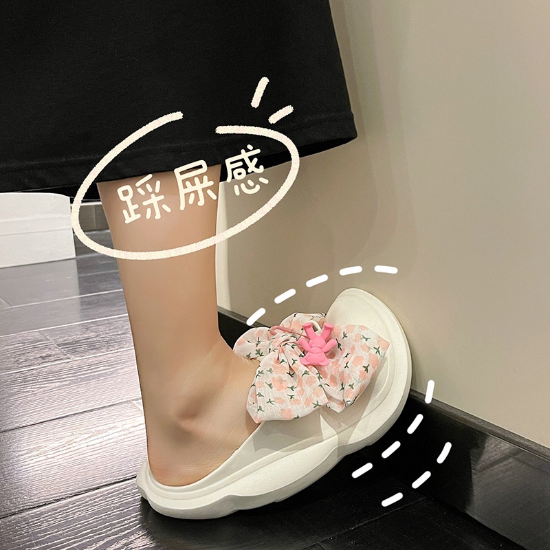 Dép Lê Đục Lỗ Đính Nơ Nhỏ Họa Tiết Hoa Tươi Mới Thời Trang Xuân Hè 2022 TTH349