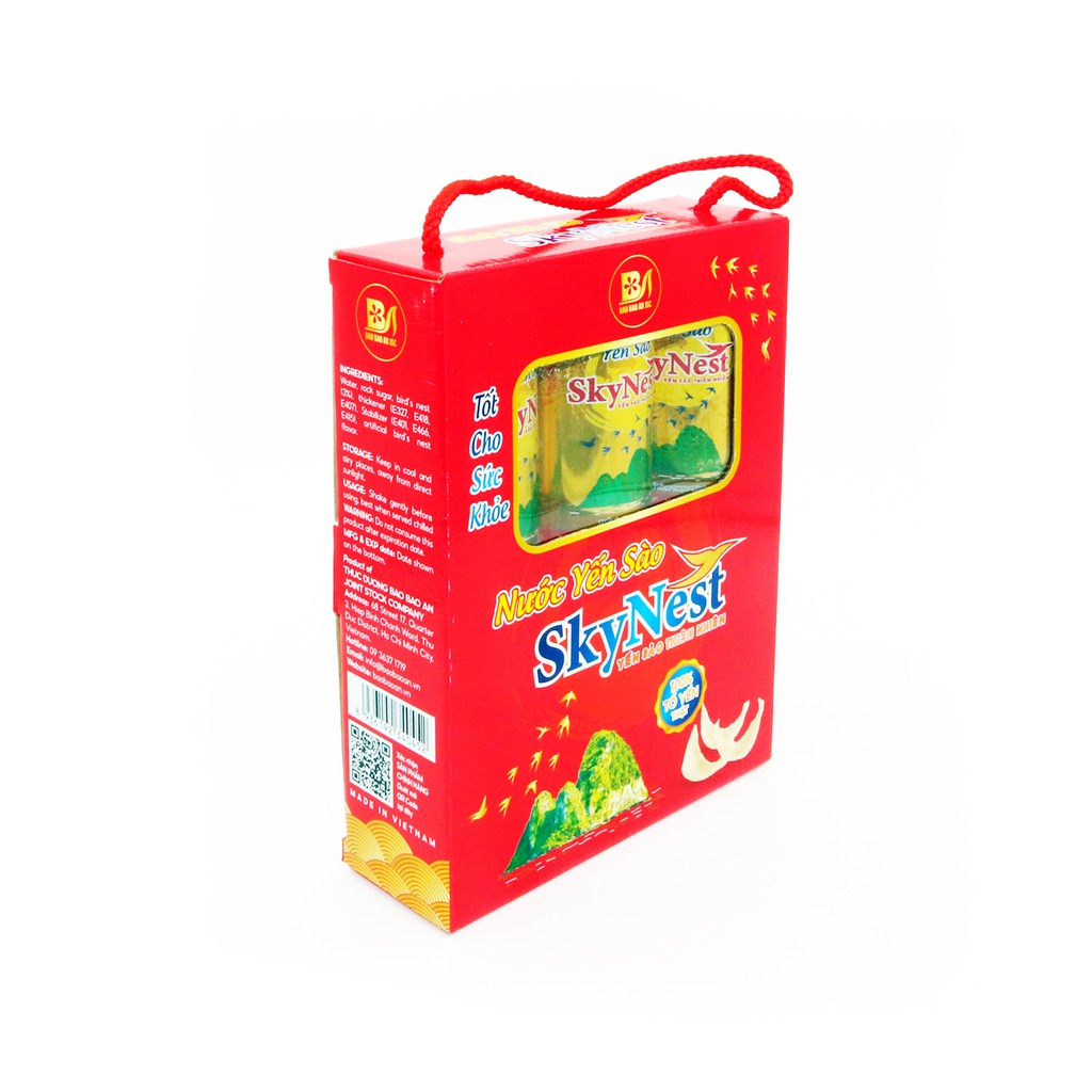 Nước Yến Sào SkyNest 3% Tổ Yến thật - Hộp quà đứng (6 lon x 190ml)