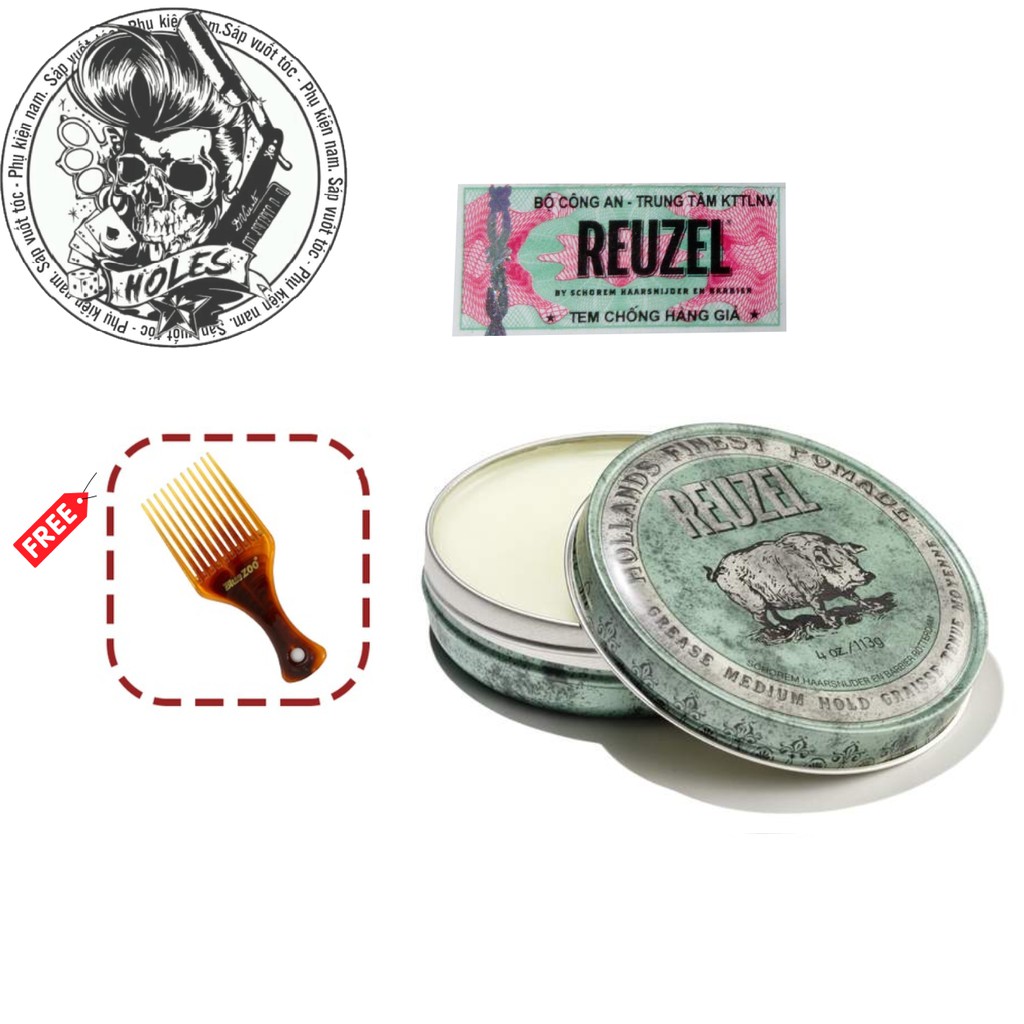 Sáp vuốt tóc REUZEL GREEN POMADE - 113gr