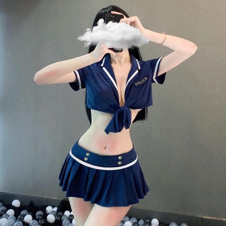 Bộ đồ Cosplay nàng cảnh sát gợi cảm bồ đổ ngủ sexy quyến rũ tặng kèm quần chip CP13 1420