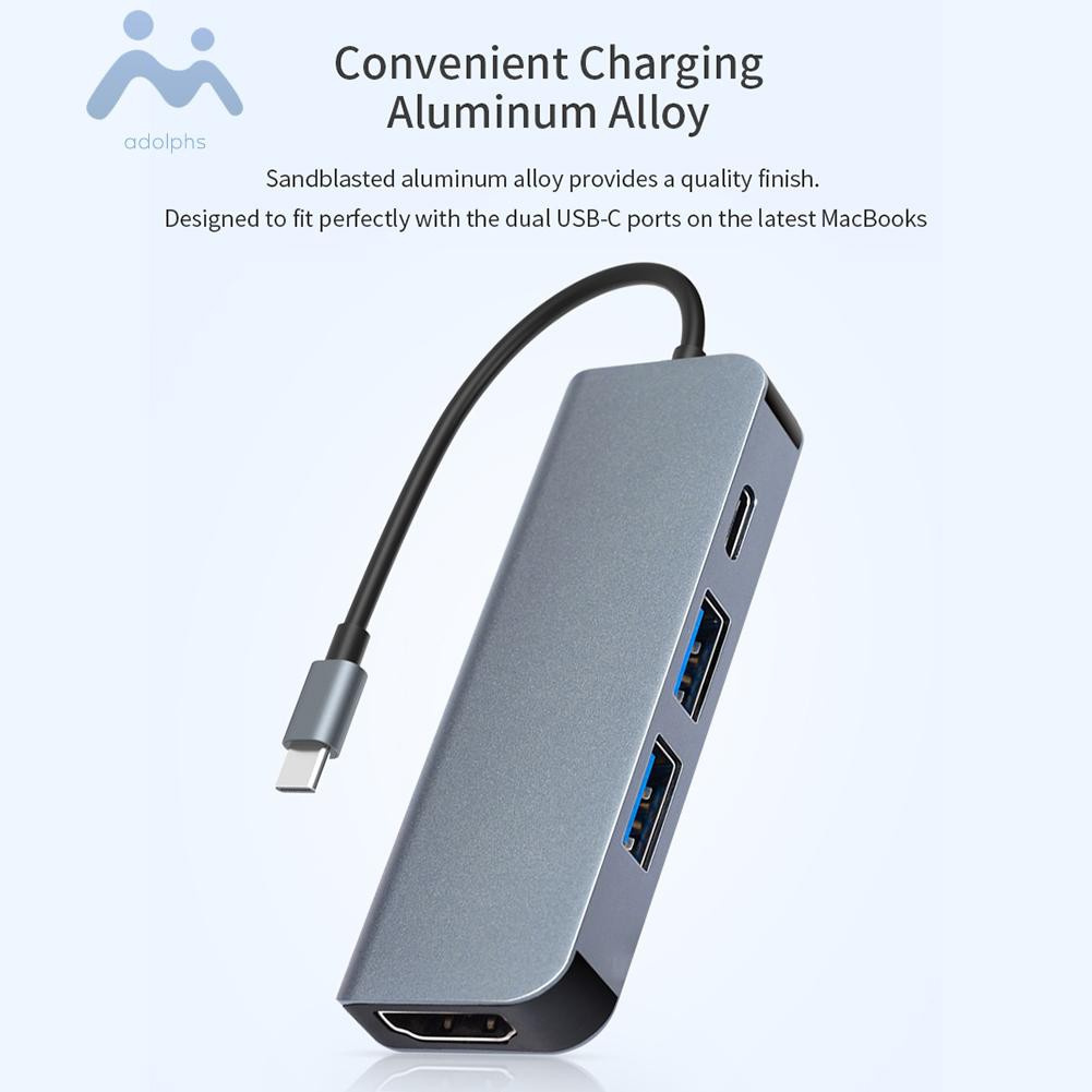 Bộ Chuyển Đổi 4 Trong 1 Usb 3.1 Type-C Hub 4k Hdmi-Compatible 2 Usb3.0 Pd