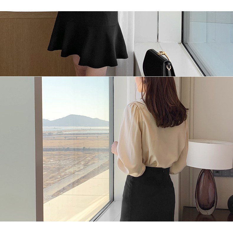 Nhiều size  Chân váy đuôi cá lưng cao màu đen vải đẹp|| Chân váy công sở thanh lịch