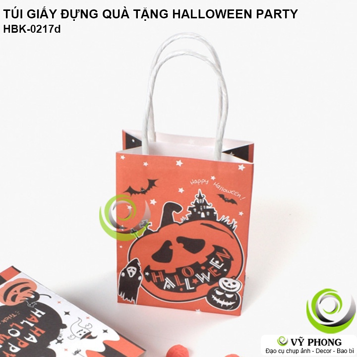 TÚI GIẤY CÓ QUAI XÁCH ĐỰNG BÁNH KẸO HALLOWEEN TÚI ĐỰNG QUÀ TẶNG TIỆC HALLOWEEN LỄ HỘI MA QUỶ HBK-0217