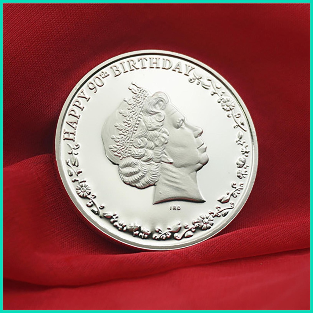 Đồng Xu Bạch Kim Jubilee Queen Elizabeth II Kỉ Niệm 90 Năm