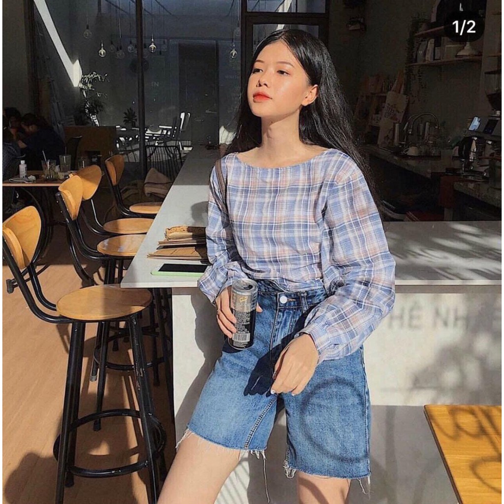 Quần short jean nữ ống rộng Ulzzang MS11YA