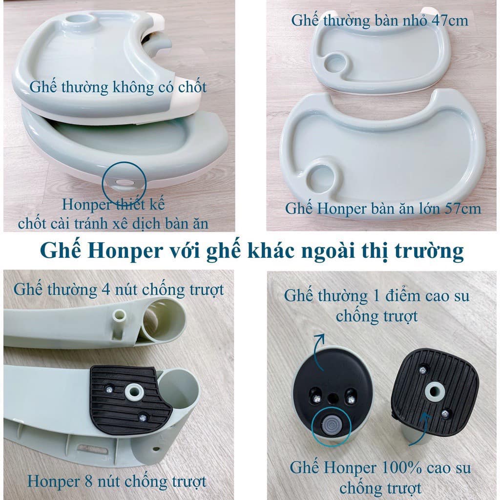 Ghế ăn dặm Honper có bánh xe