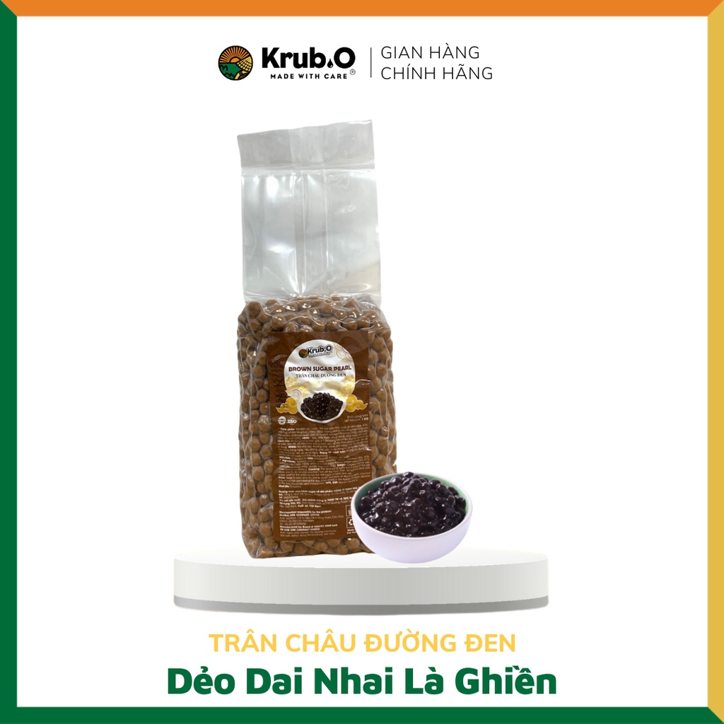 Trâu châu Krub.O - Trân châu sợi độc quyền/hoàng kim/đen/thạch 3Q trắng- Topping Trà sữa- Thương hiệu Việt