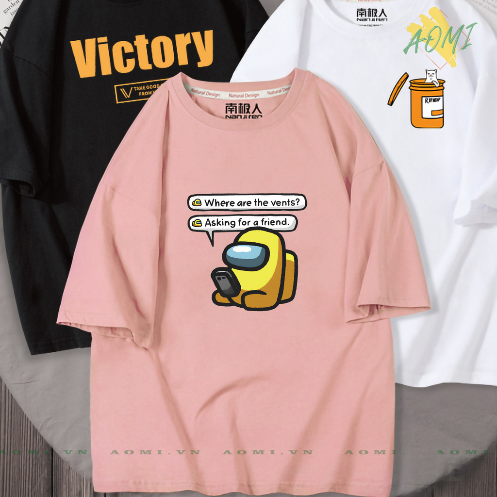 ÁO THUN UNISEX GAME AMONG US VENTS YELLOW TAY NGẮN TAY LỠ AOMIVN NAM NỮ GIA ĐÌNH CẶP ĐÔI AOMI CHẤT LƯỢNG CAO