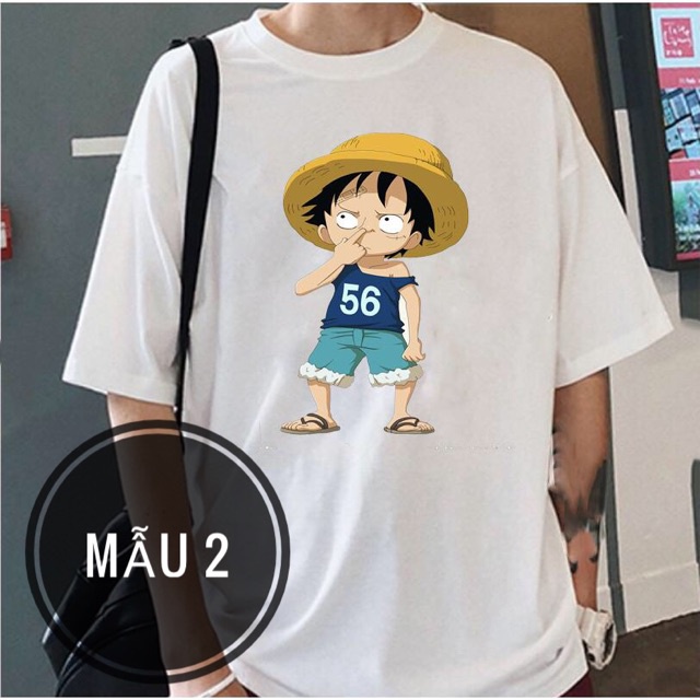 Áo thun Nam  one piece mũ rơm FREESHIP có size e bé