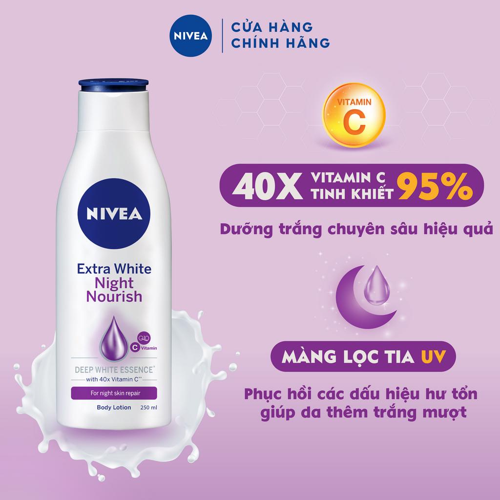 Sữa dưỡng thể giúp săn da, dưỡng trắng Nivea ban đêm (250ml) 88125