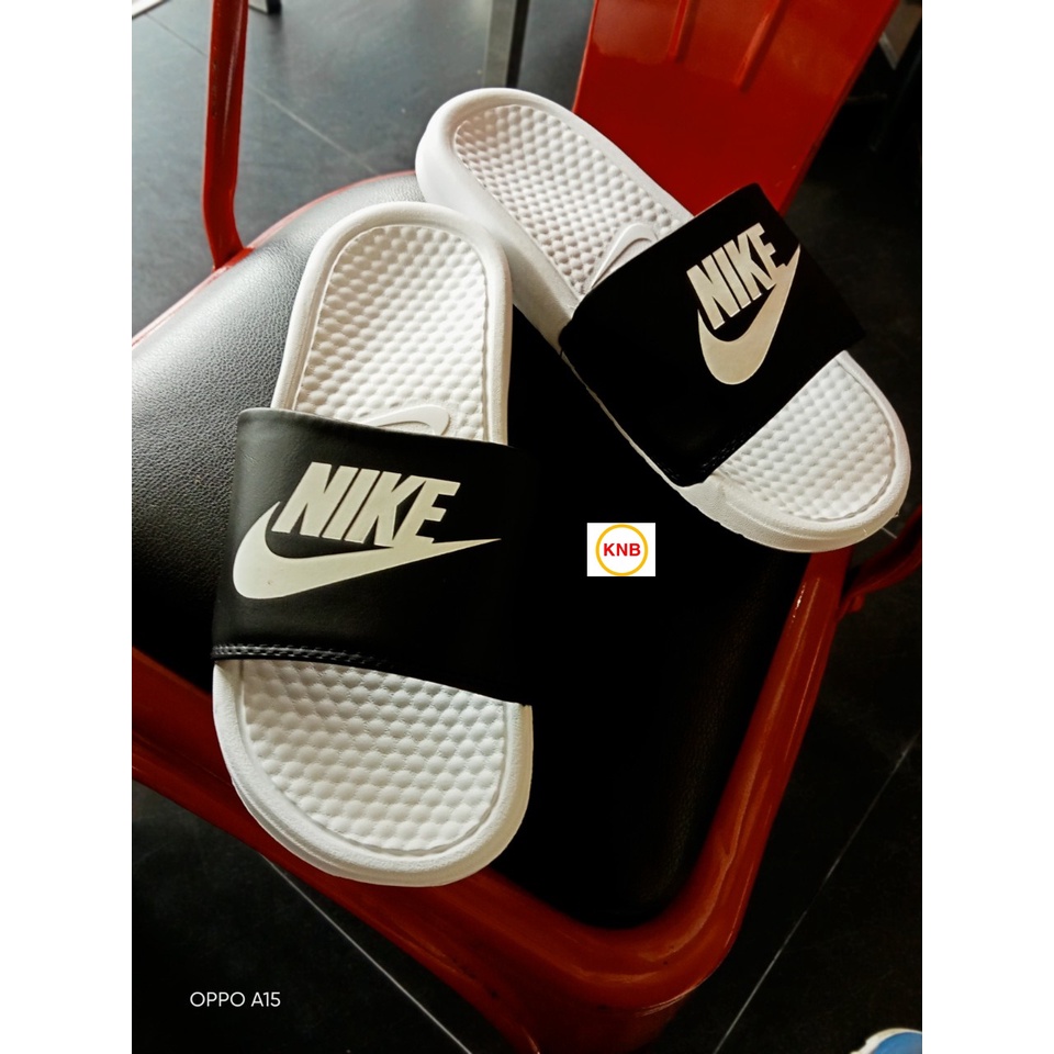 Dép nike nam nữ, dép quai ngang nam nữ unisex nike benassi cartoon ❤️FREESHIP + Hộp❤️ màu trắng quai đen