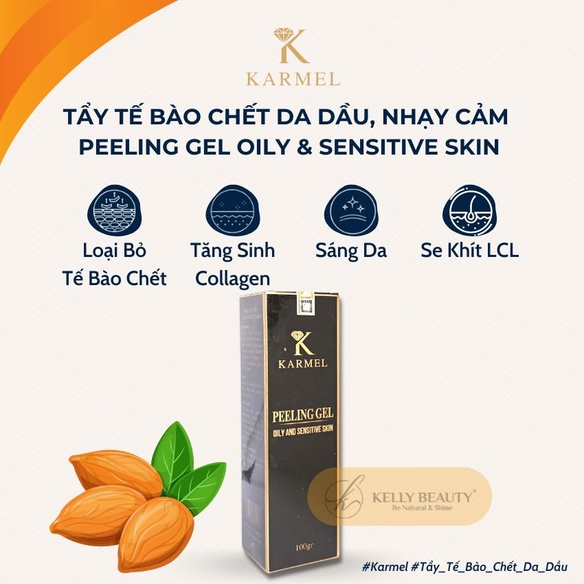 Tẩy Tế Bào Chết Da Dầu KARMEL 100g - Làm Sạch Sâu, Loại Bỏ Da Chết; Giảm Thâm, Tái Tạo &amp; Làm Sáng Da | Kelly Beauty