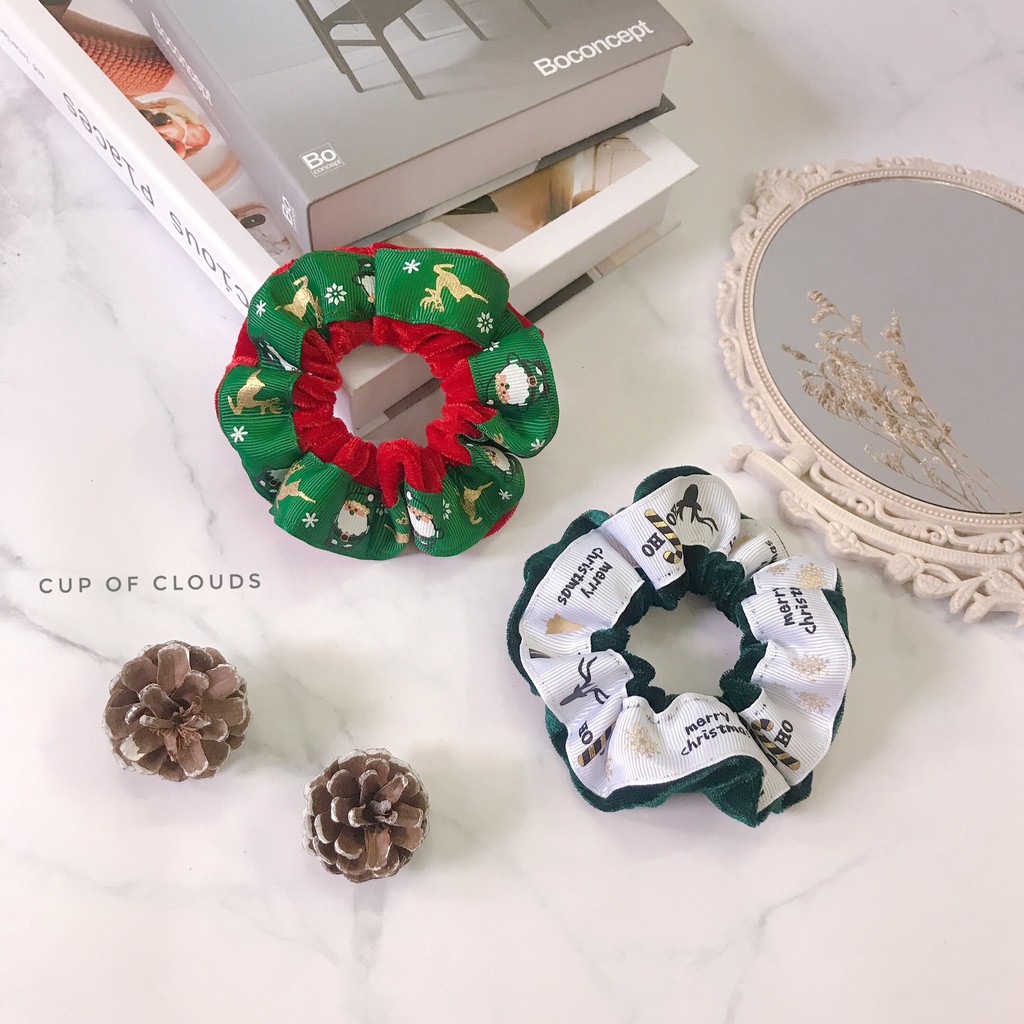 Buộc tóc scrunchies Giáng Sinh