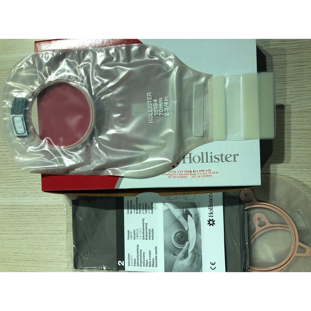 ❤TÚI CHỨA PHÂN HOLLISTER Túi hậu môn nhân tạo hai mảnh có bộ lọc khí khóa cuốn HOLLISTER 18192/ 18193 / 18194 của Mỹ