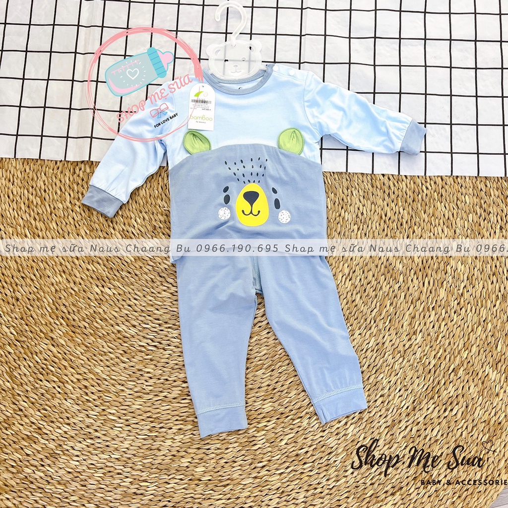 Bộ dài tay cài vai chất liệu petit 3 màu size 6M đến 3y