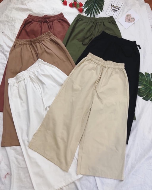 Quần culottes ống rộng🦋FREESHIP🦋 quần thô kaki dáng cực xinh chất dày dặn hàng Quảng Châu