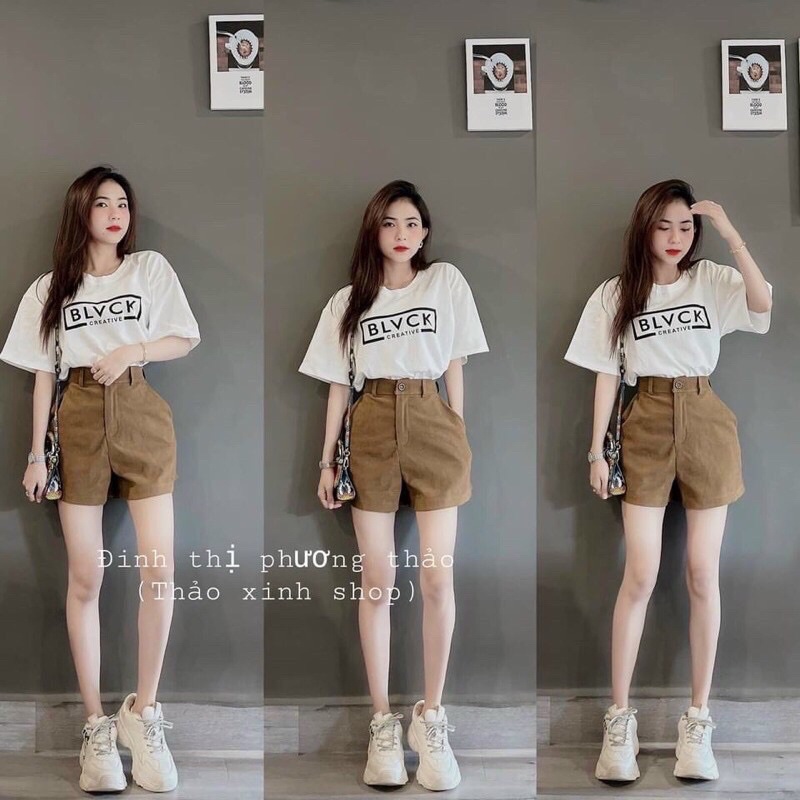 Sét áo chữ phối quần short .