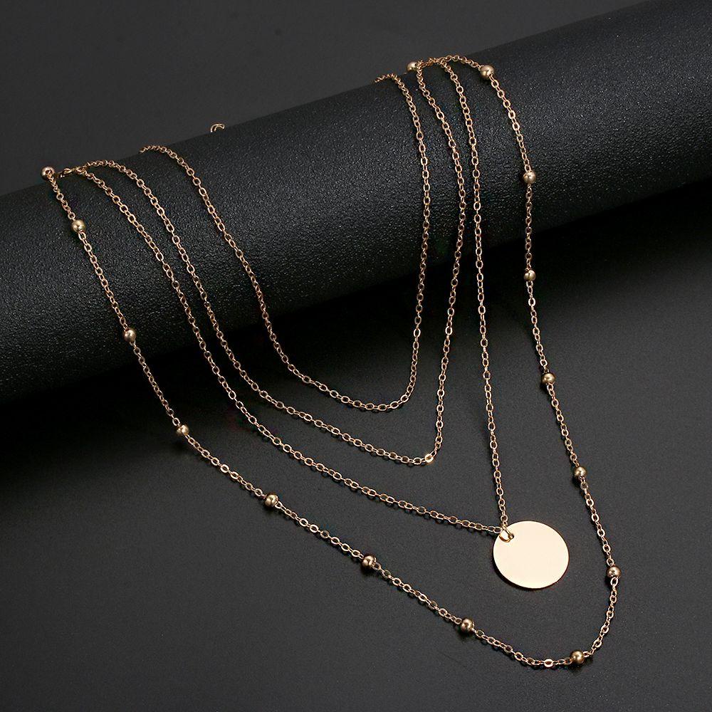 Vòng Cổ Nhiều Lớp Mặt Hình Học Phong Cách Boho Thời Trang Cho Nữ