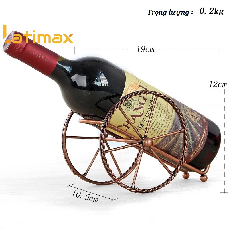 Kệ để chai rượu vang đặt bàn hình khẩu pháo Latimax decor phong cách Bắc Âu