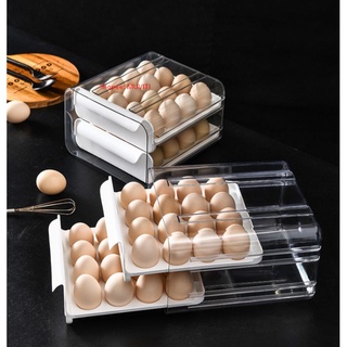 Hộp đựng trứng ngăn kéo, khay để trứng 2 tầng, giá để trứng 2 ngăn - 110