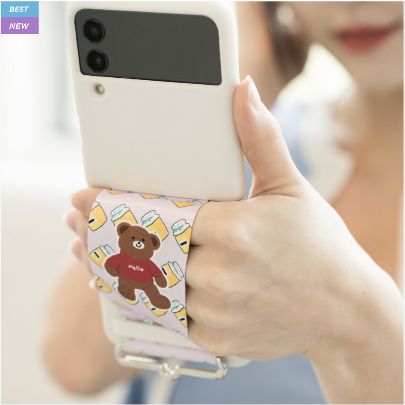 Changeable Compatible Straps for Samsung Galaxy Z Flip 3 Flip 4 S22 S22+ plus Ultra official Silicon case with strap / accessory accessories Korea pretty silicone cover decoration flip3 flip4