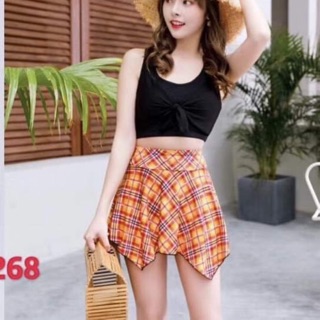 bikini 2019 áo che lưng mụn quần váy kẻ đồ bơi bộ bơi