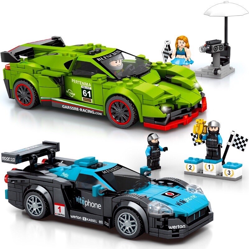 Đồ chơi lắp ráp mô hình xe đua Famous Car non lego - Sembo 607319