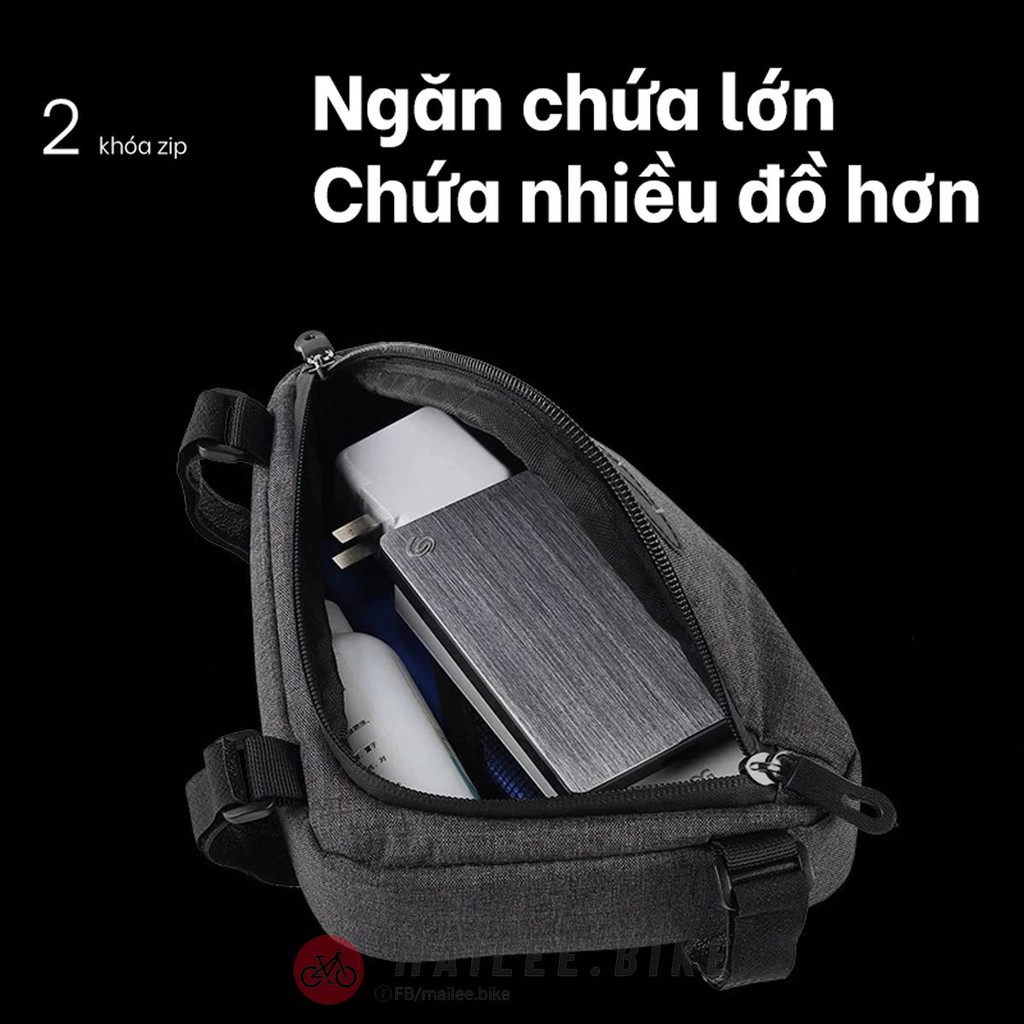 Túi Tam Giác Treo Sườn Xe Đạp Thể Thao Leo Núi Chống Nước Ngăn Lớn Tiện Dụng Thiết Kế Phản Quang Giúp Cảnh Báo An Toàn