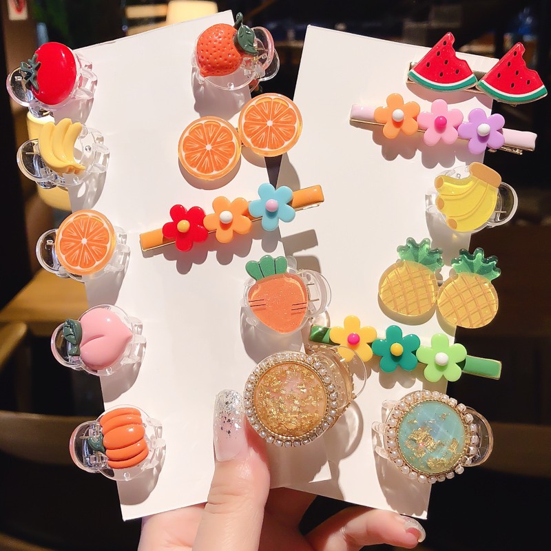 Set kẹp tóc phối hình trái cây phong cách Hàn Quốc đáng yêu