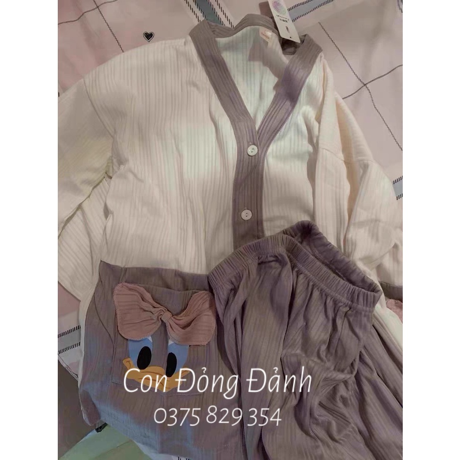 Đồ Ngủ Nữ Kimono cổ YUKATA dài tay phong cách Nhật Bản 2021 DN010 .vịt (Chất thun cotton mềm) ảnh thật | BigBuy360 - bigbuy360.vn