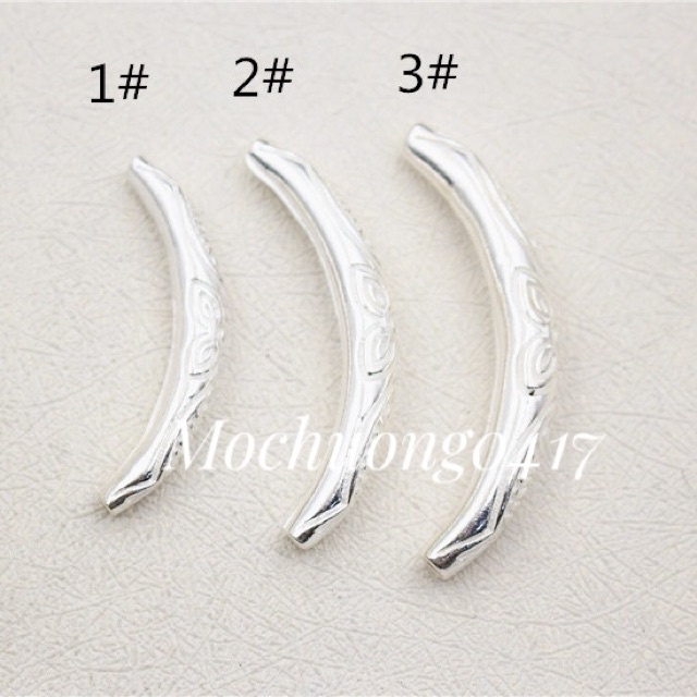 SỈ SIÊU RẺ  Charm ống bạc chạm hoa sen hàng đẹp - Bạc xịn loại 1, PH047