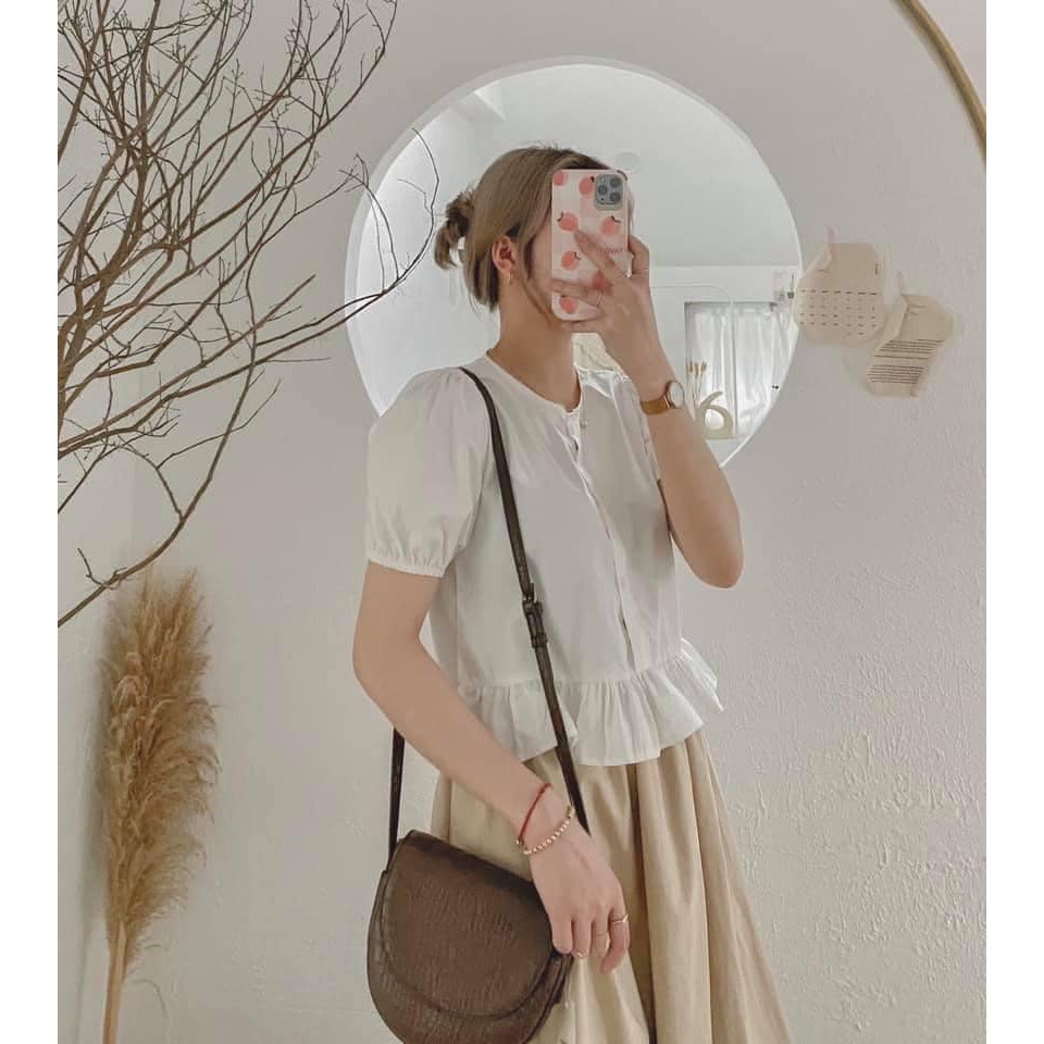 Chân Váy Midi+Áo Sơ Mi Công Sở Cao Cấp,Vải Kate Hàn nhập khẩu cao cấp,Form Dáng Cực Đẹp