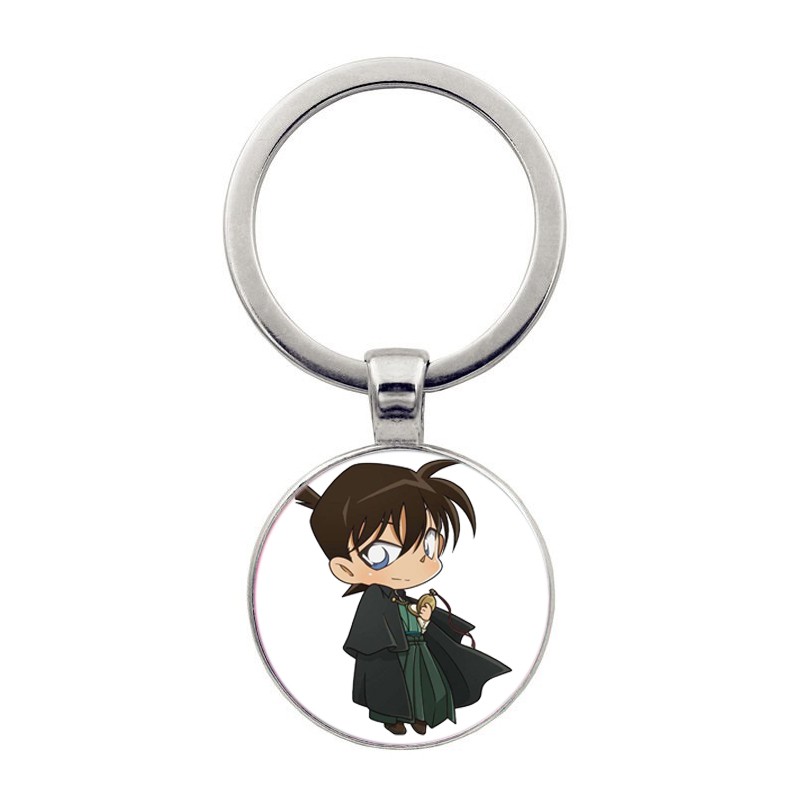 (KL25) Móc khóa tròn kim loại hình DETECTIVE CONAN Thám Tử Lừng Danh 4 mẫu anime chibi xinh xắn độc đáo