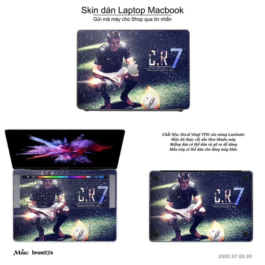 Skin dán Macbook mẫu Ronando (đã cắt sẵn, inbox mã máy cho shop)