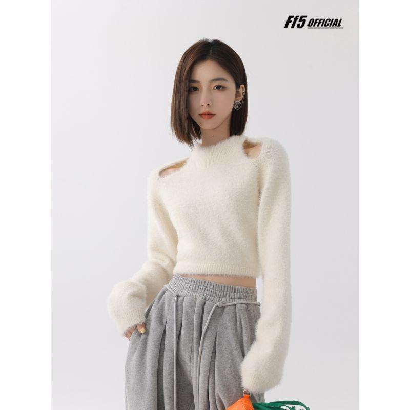 ❦✠✒Áo Sweater Nữ Tay Dài Hở Vai Thời Trang Thu Đông Mới 2021