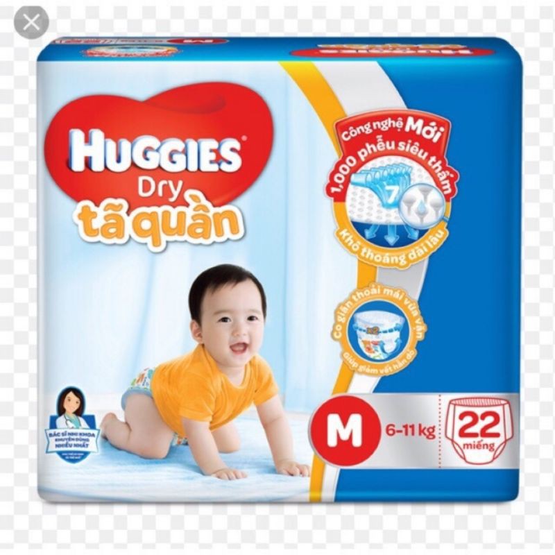 Bỉm Huggies quần M22, S24, Dán NB36