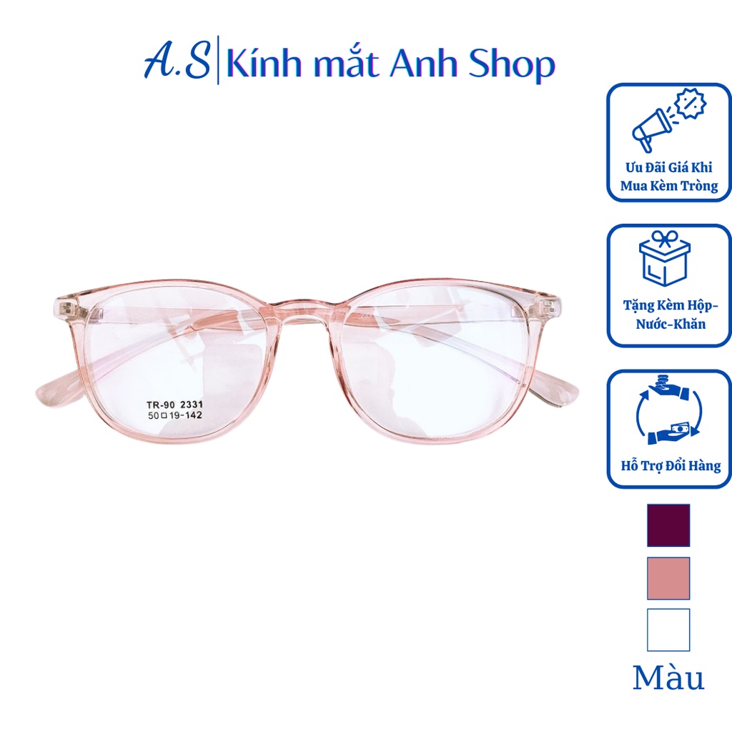 Gọng kính tròn bầu nhựa dẻo nhiều màu sắc 2331