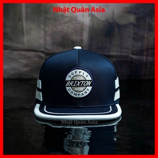 Nón Brixton xanh navy phối trắng snapback