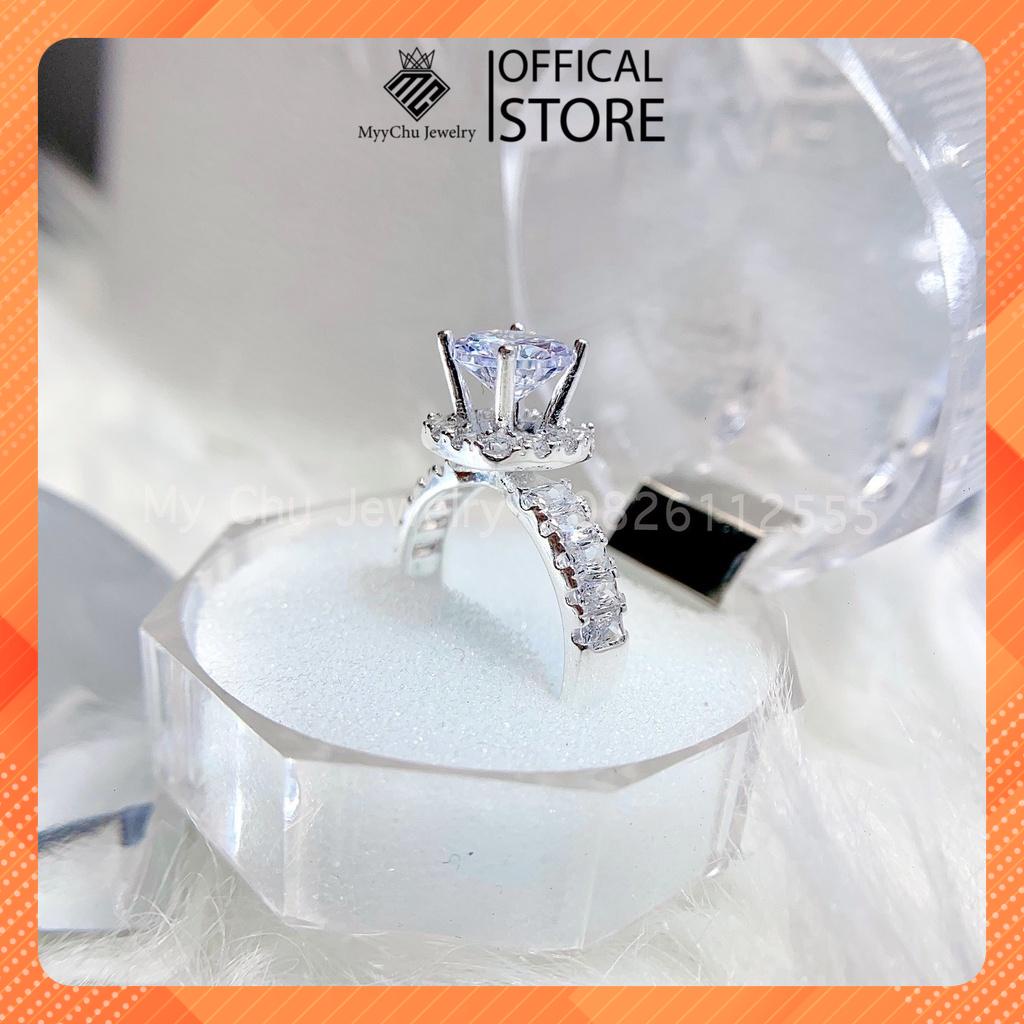 Nhẫn bạc ta đính đá kiểu mới sáng lấp lánh cho nữ - MyyChu Jewelry
