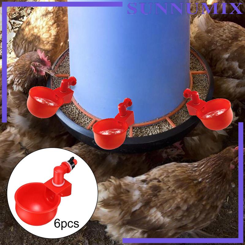 Set 6 Cốc Uống Nước Tự Động Cho Gà Tiện Dụng
