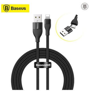 Dây Cáp sạc nhanh Baseus 2 in 1 Type-C to Lightning 18W +USB For iP 10W Data Cable For iPhone, iPad Chính Hãng