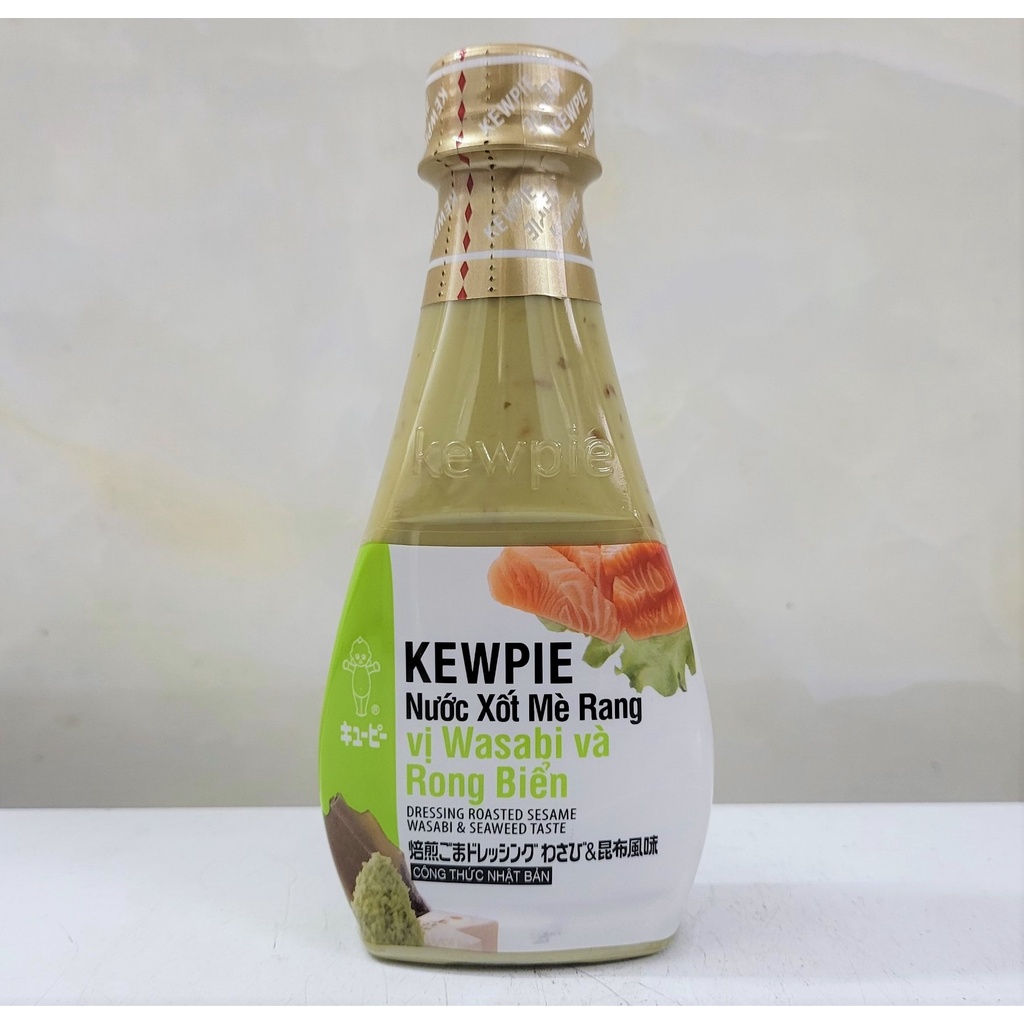 [Chai 210ml] XỐT MÈ RANG WASABI VÀ RONG BIỂN [VN] KEWPIE Wasabi &amp; Seaweed Taste Dressing Sauce