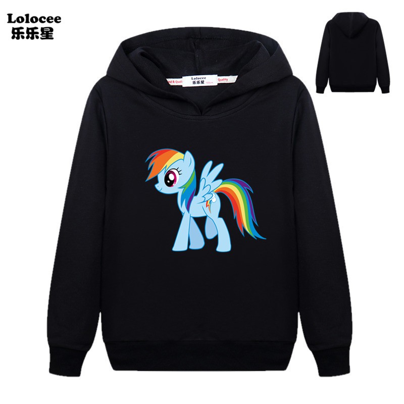 MY LITTLE PONY Áo Hoodie Họa Tiết Ngựa Con Dễ Thương Cho Bé Gái