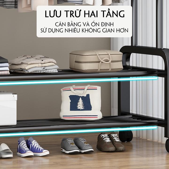 GIÁ TREO QUẦN ÁO 3 TRONG 1 , 2 NGĂN ĐỂ GIÀY DÉP 2 THANH TREO BAO GIÁ TOÀN QUỐC