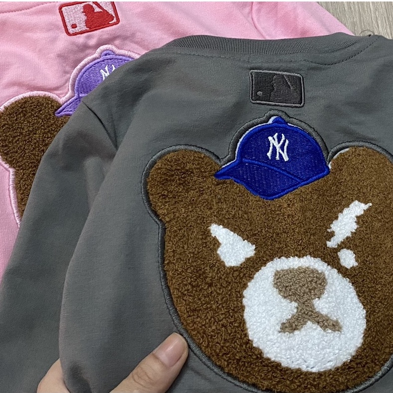 Bộ dài tay thu đông bé trai bé gái - Set bộ MLB gấu xù nổi cho bé trai bé gái size 90-150
