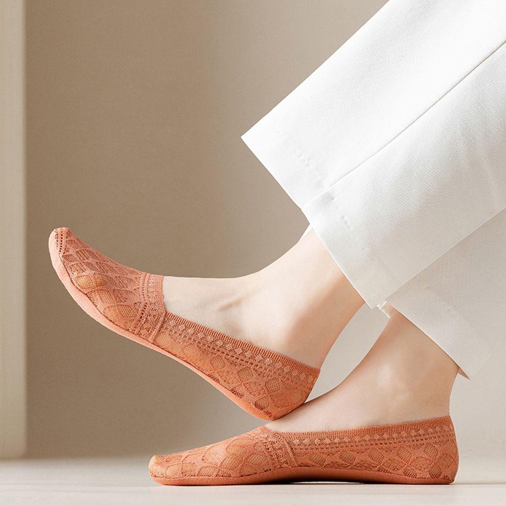 AROMA Đôi Vớ Chân Thoáng Khí Phối Ren Hoa Xinh Xắn Cho Nữ