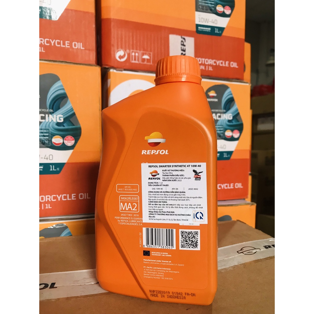 Nhớt Repsol Smarter Synthetic 4T 10W-40 1L, 1L1, 1L2, 1L3,....